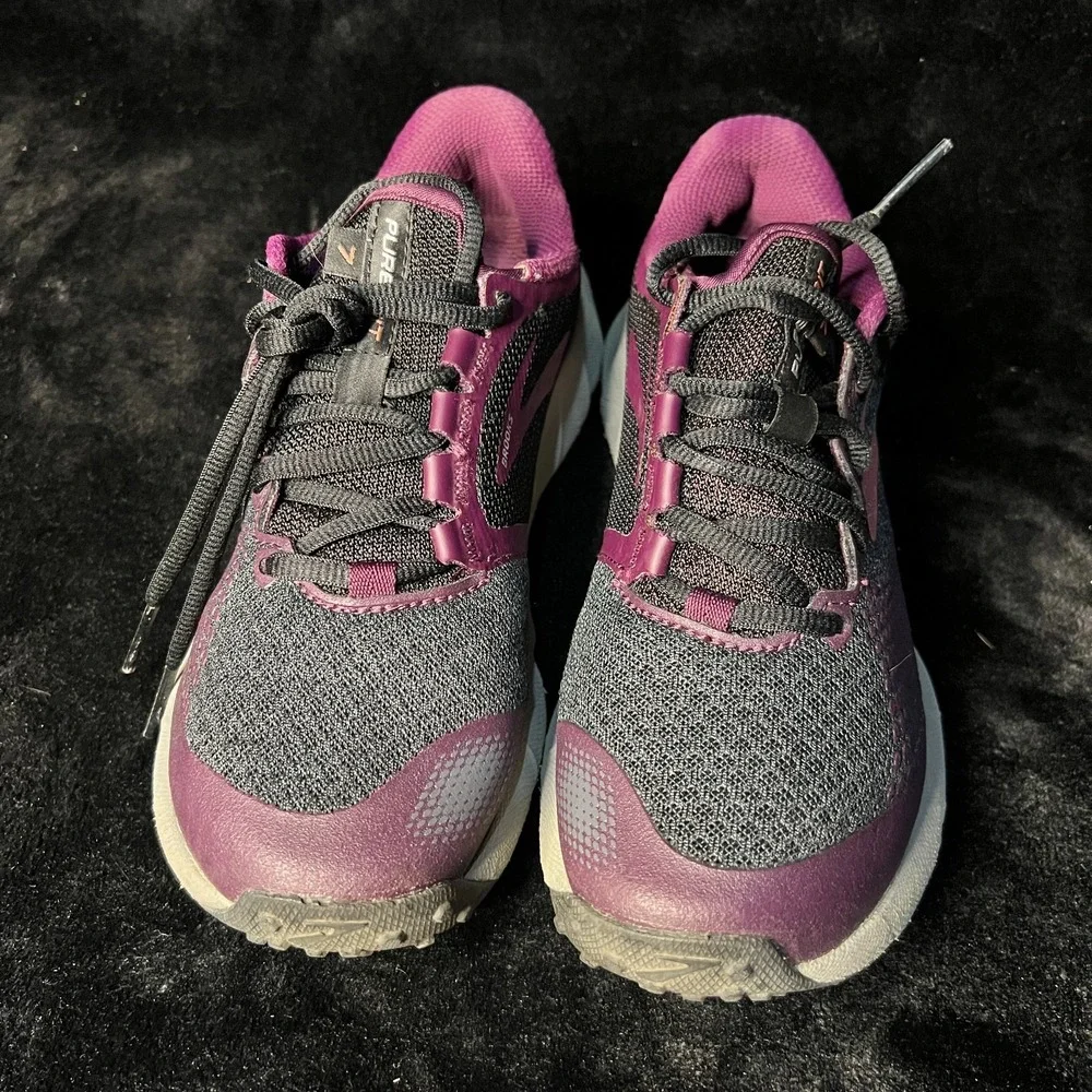 Brooks Pure Grit 7 1202801B080 Womens 7 Running Shoes Black Purple Sneakers‎